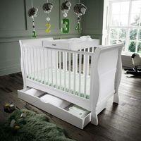 izziwotnot bailey sleigh cotbed white cot top changer drawer