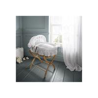 Izziwotnot Natural Wicker Moses Basket-Royal Lace White