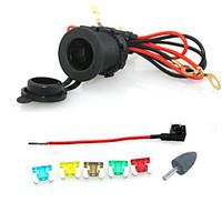 Iztoss 12V 24V Waterproof Power Socket Car Motorcycle with 60cm cords Add-a-circuit Fuse holder