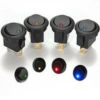Iztoss 16A 12V Round 4pcs LED Rocker Indicator Toggle Switch 3 Pin On-Off SPST switch for Car Boat Truck Trailer