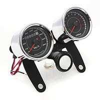 Iztoss Universal LED Motorcycle TachometerOdometer Speedometer Gauge