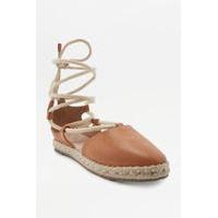 Izzy Tan Lace-Up Espadrille Sandals, BROWN