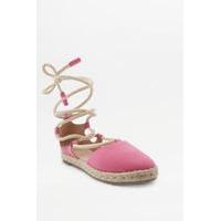 Izzy Pink Lace-Up Espadrille Sandals, PINK