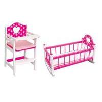 J! Wooden High Chair and Cradle