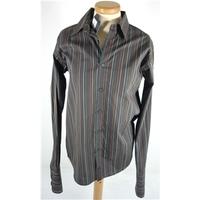 J by Jasper Conran Age 15-16 yrs Chocolate Brown and Multi Stripe Long Sleeved Cotton Shirt