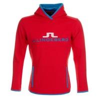 J Lindeberg Logo Track Hoody Red Intense