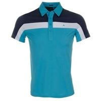 J Lindeberg Chriss Lux Bridge Polo Shirt Aqua Blue