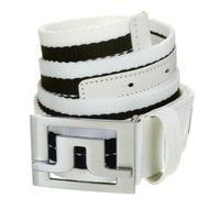 J Lindeberg Slater 40 2.0 Striped Webbing Belt White