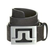 J Lindeberg Slater 40 Brushed Leather Belt Dark Grey