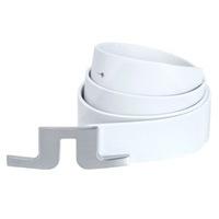 J Lindeberg Bridger Leather Belt White