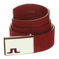 j lindeberg cutter brushed leather belt dark red