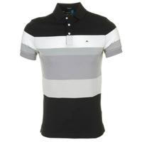 J Lindeberg Wayatt Lux Stripe Polo Shirt Black