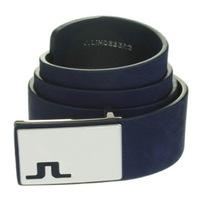 J Lindeberg Cutter Brushed Leather Belt Navy/Purple