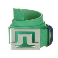 J Lindeberg Slater 40 Brushed Leather Belt Green Intense