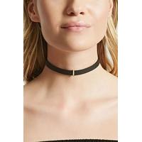 J Initial Faux Leather Choker