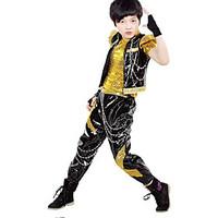 Jazz Outfits Kid\'s Performance Polyester Sequin 3 Pieces Short Sleeve Coat Vest Pants