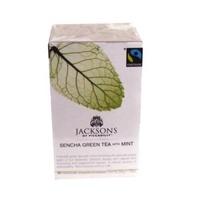 jacksons of piccadilly sencha green mint fairtrade 20 bags x 4