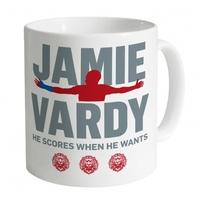jamie vardy he scores when he wants mug