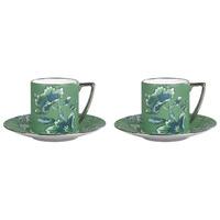 Jasper Conran Chinoiserie Green Espresso Cup and Saucer (Set of 2), Gift Boxed