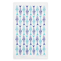 jangneus design fish tea towel blue