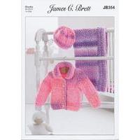 Jacket, Hat and Blanket in James C. Brett Baby Marble Chunky (JB354)