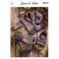 Jacket, Hat and Scarf in James C. Brett Marble Chunky (JB014)