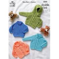 jacket cardigan and sweater in king cole comfort dk 3352