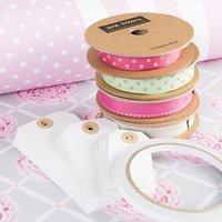 Jane Means Giftwrap Bundle includes 4 Sheets of Giftwrap, 40m of Ribbon, 30 Tags and Double Sided Tape 402320