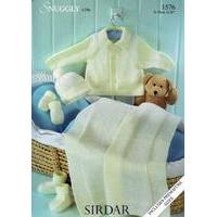 Jacket, Hat, Mittens, Bootees and Blanket in Sirdar Snuggly 4 Ply (1576)