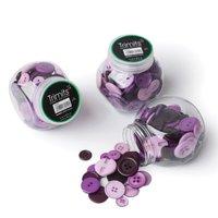 jar of craft buttons assorted purple by trimits 376950