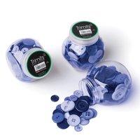 jar of craft buttons assorted blue by trimits 376951