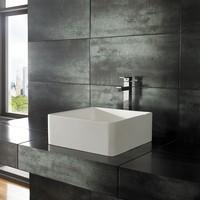 java 40cm x 40cm contemporary pure white solid surface square counter  ...