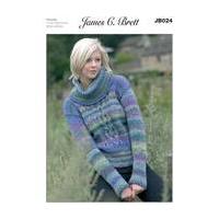 James C Brett Marble Chunky Ladies Sweater Pattern JB024