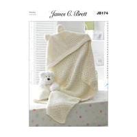 James C Brett Flutterby Chunky Hooded Blanket Pattern JB174