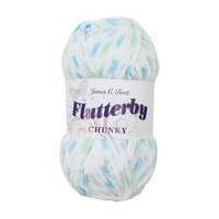 James C Brett White Blue Mint Flutterby Chunky Yarn 100 g