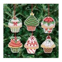 Janlynn Counted Cross Stitch Kit Christmas Cupcake Ornaments