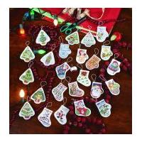 Janlynn Counted Cross Stitch Kit 24 Shaped Ornaments