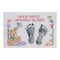 janlynn counted cross stitch kit baby footprints