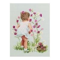 Janlynn Counted Cross Stitch Kit Girl with Cosmos