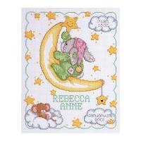 janlynn counted cross stitch kit crescent moon birth announcement