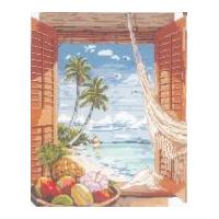 Janlynn Counted Cross Stitch Kit Tropical Vacation Window