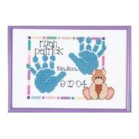 Janlynn Counted Cross Stitch Kit Baby Handprints Birth Announcement 12.5cm x 17.5cm