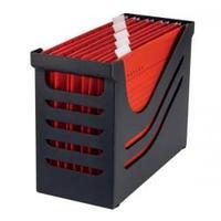 Jalema Resolution (A4) File Box (Black) with 5 x Suspension Files (Red)
