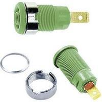 Jack socket Socket, vertical vertical Pin diameter: 4 mm Green MultiContact SLB4-F 1 pc(s)