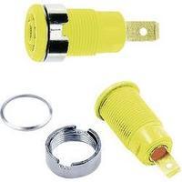 Jack socket Socket, vertical vertical Pin diameter: 4 mm Yellow MultiContact SLB4-F6.3 1 pc(s)