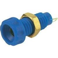 Jack socket Socket, vertical vertical Pin diameter: 4 mm Blue Cliff CL1456A 1 pc(s)