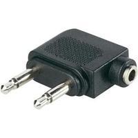 Jack Audio/phono Y adapter [1x Jack socket 3.5 mm - 2x Jack socket 3.5 mm] Black BKL Electronic