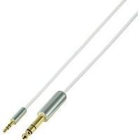 Jack Audio/phono Cable [1x Jack plug 6.35 mm - 1x Jack plug 3.5 mm] 5 m White SuperSoft sheath, gold plated connectors S