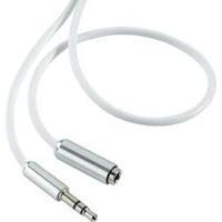 Jack Audio/phono Extension cable [1x Jack plug 3.5 mm - 1x Jack socket 3.5 mm] 1 m White SuperSoft sheath SpeaKa Profess