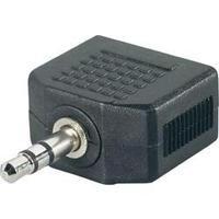 Jack Audio/phono Y adapter [1x Jack plug 3.5 mm - 2x Jack socket 3.5 mm] Black SpeaKa Professional